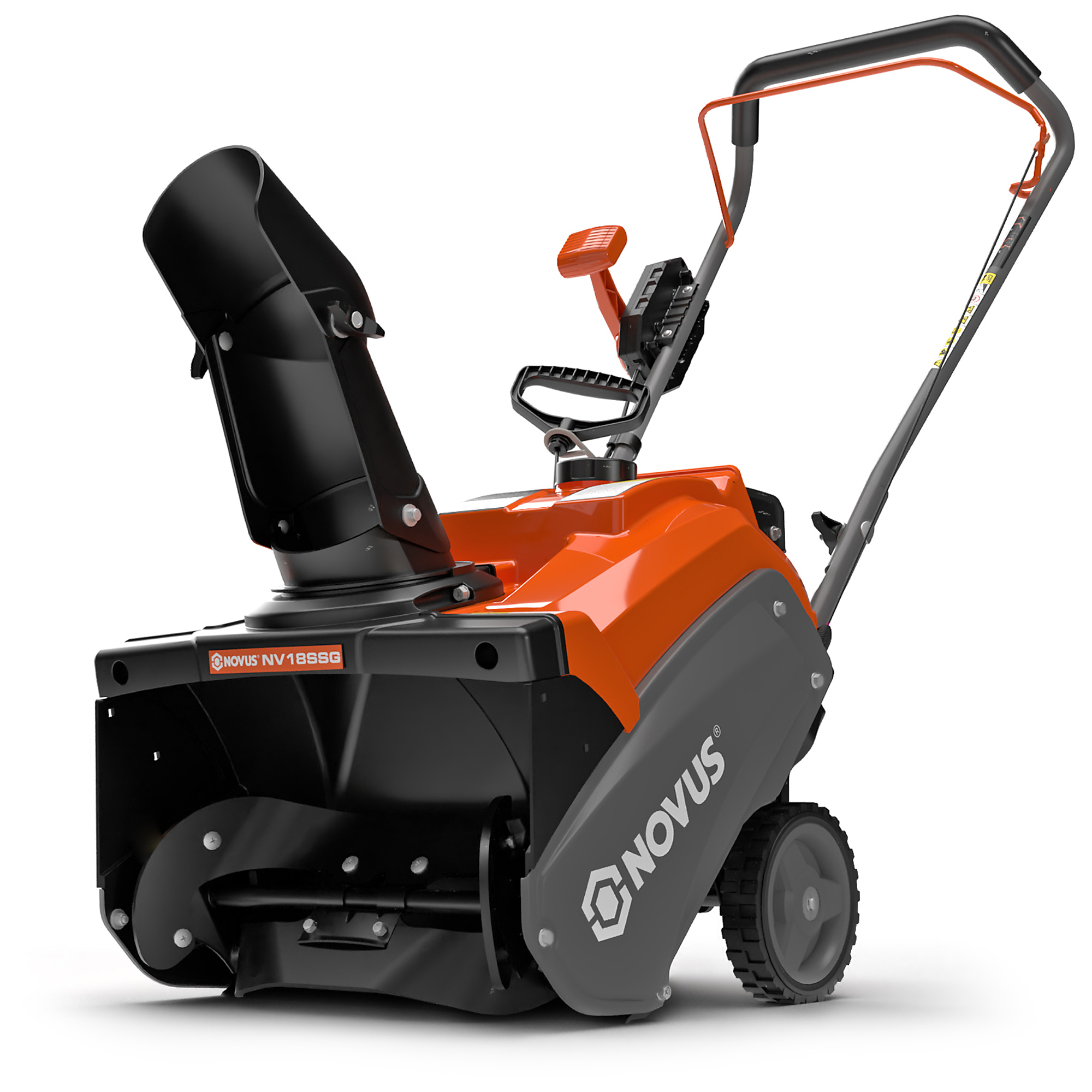 NOVUS, 18in. Single-Stage Snow Blower, Remote Chute Control, Clearing Width 18 in, Engine Displacement 99 cc, Model# NV18SSG